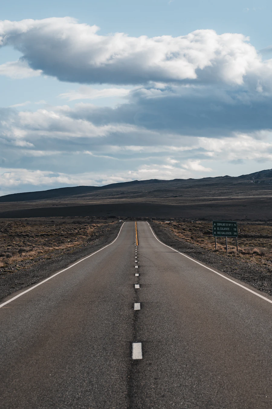 Driving — the open road ahead in the distance