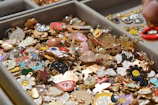 A box overflowing with colorful charms.