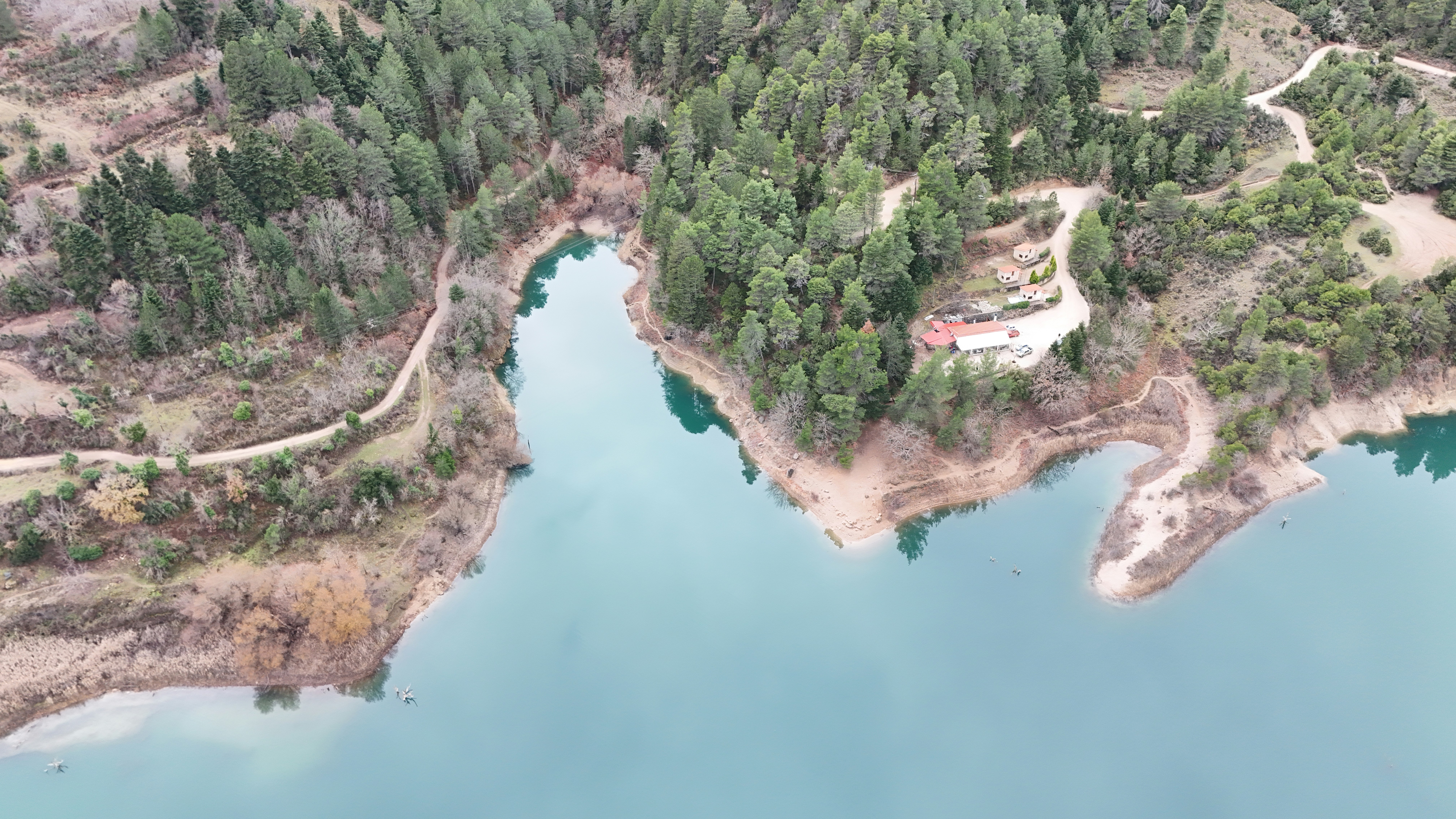 A beautiful lake surrounded by green trees.