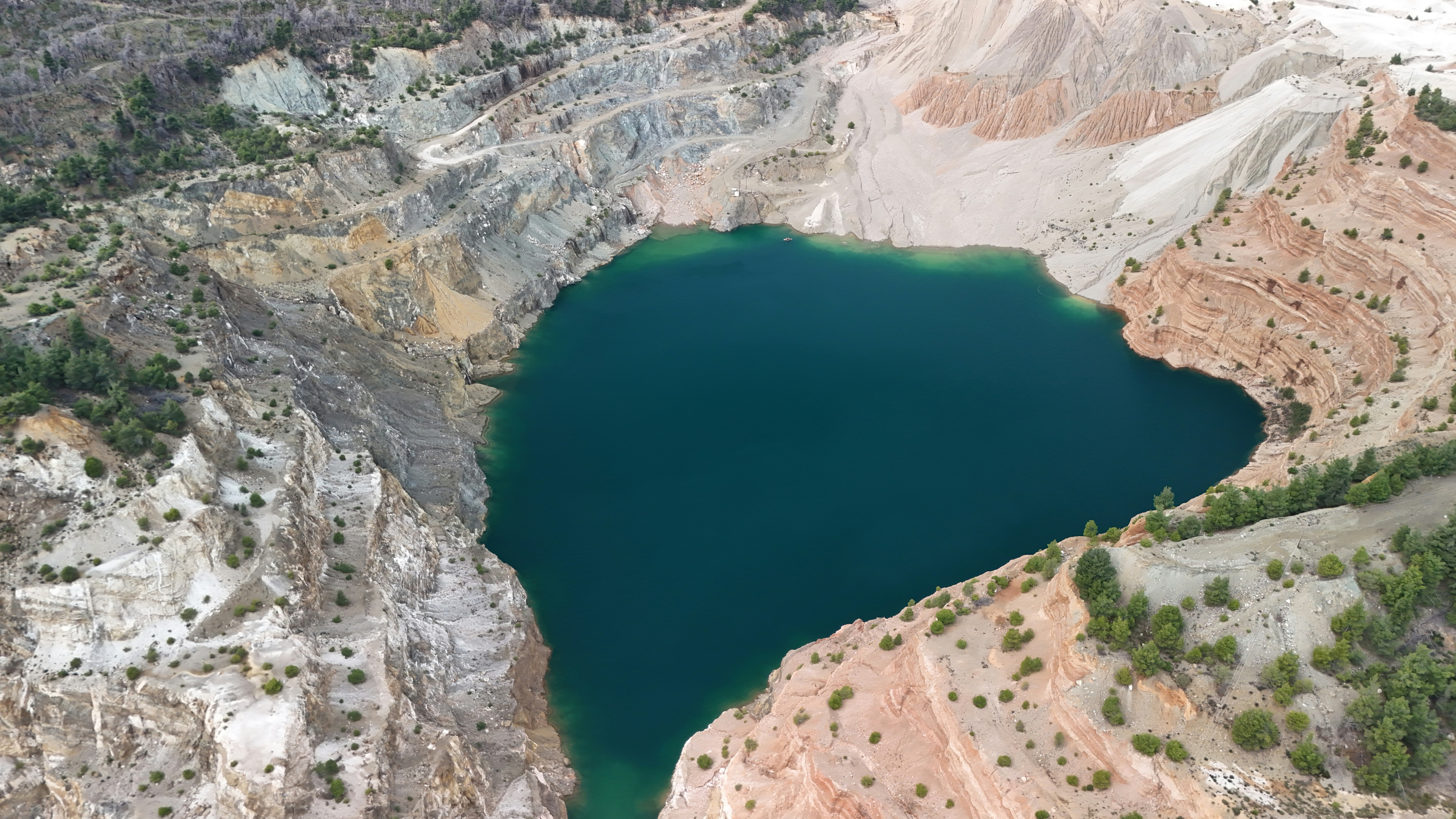 PSH reservoir highlighting scale - hydropower energy storage