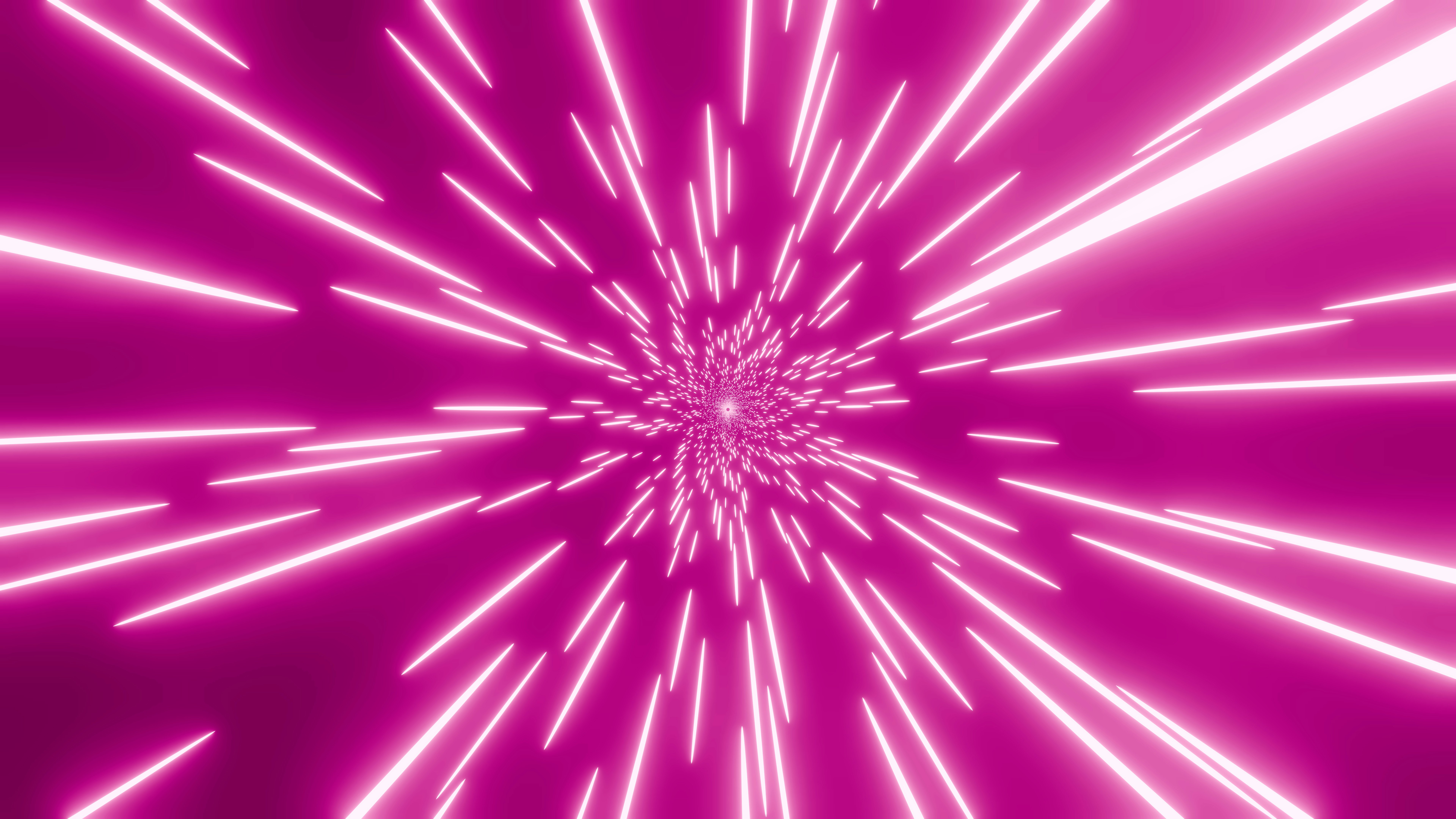 Pink light streaks create a vibrant, visual tunnel., Hyperspace | Blender 3D