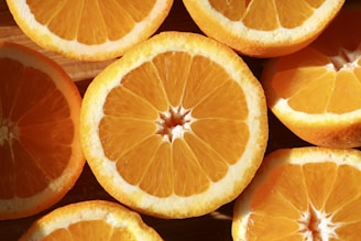 Freshly sliced oranges showcasing their vibrant colors.