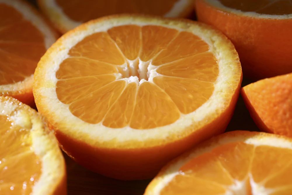 Close-up of fresh orange slices