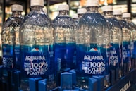 Aquafina water bottles are made with recycled plastic.