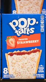 A box of frosted strawberry pop-tarts.