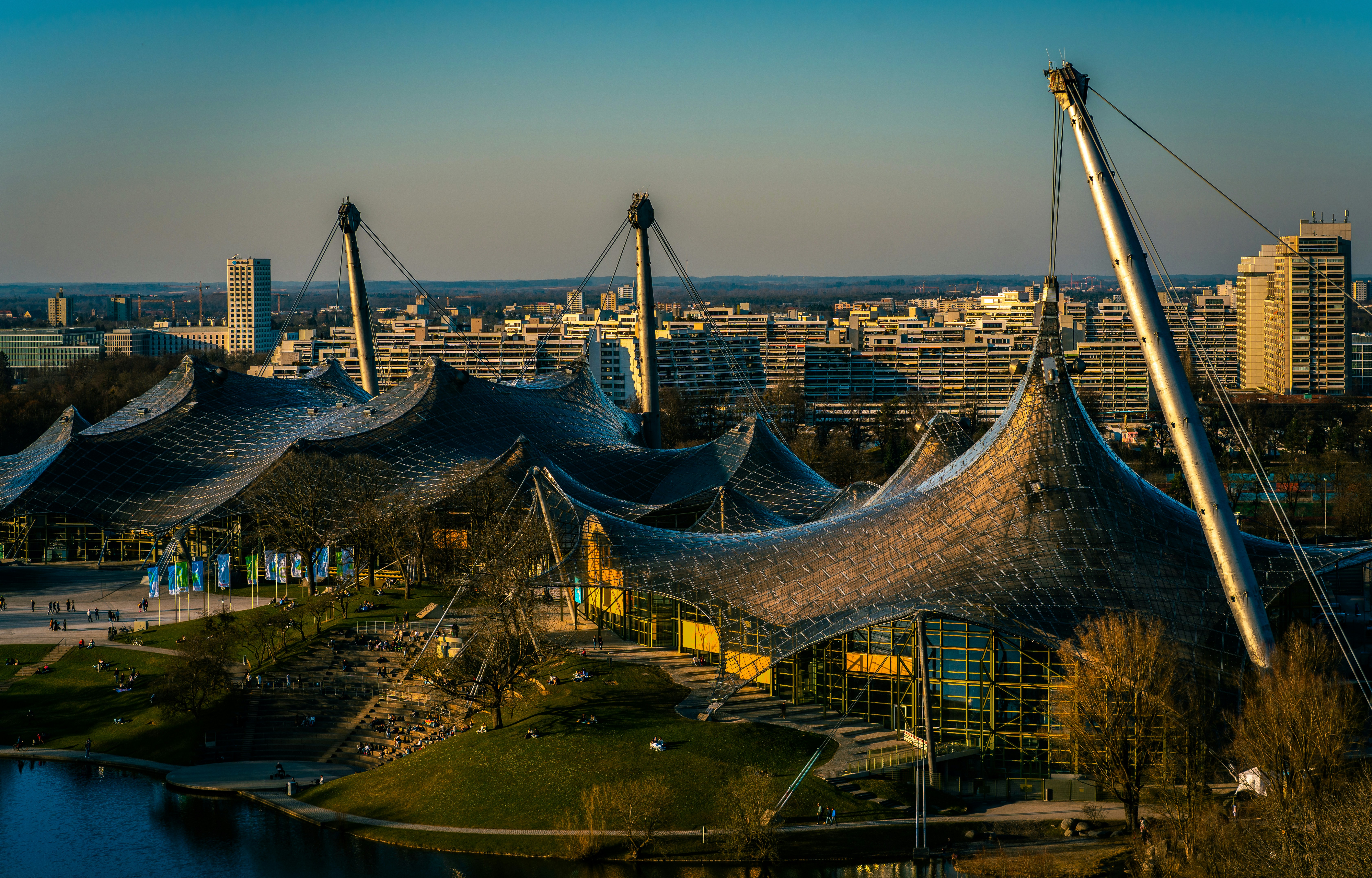 Olympic park in munich, germany is shown here.