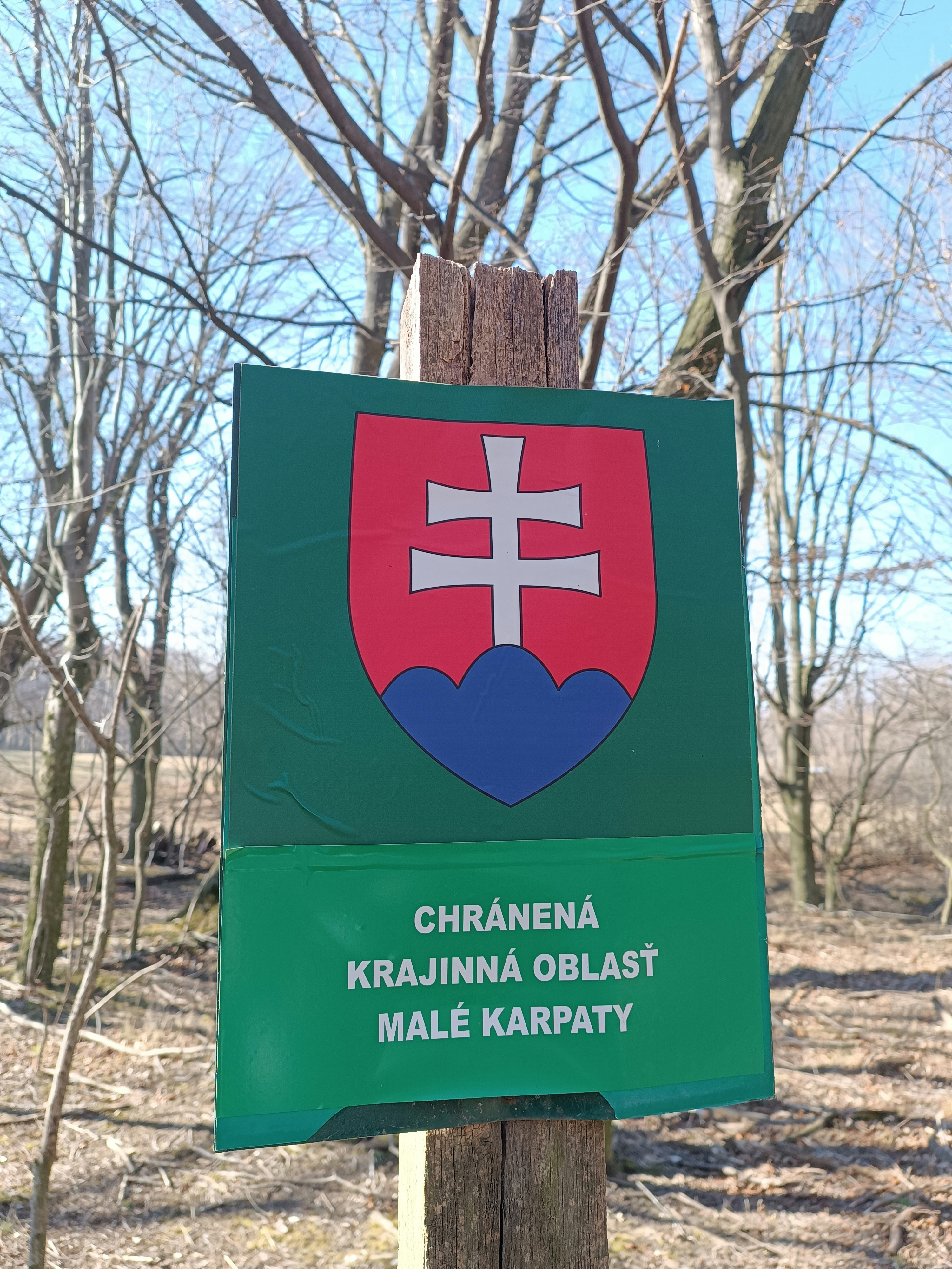 A sign marks the slovakian national park.