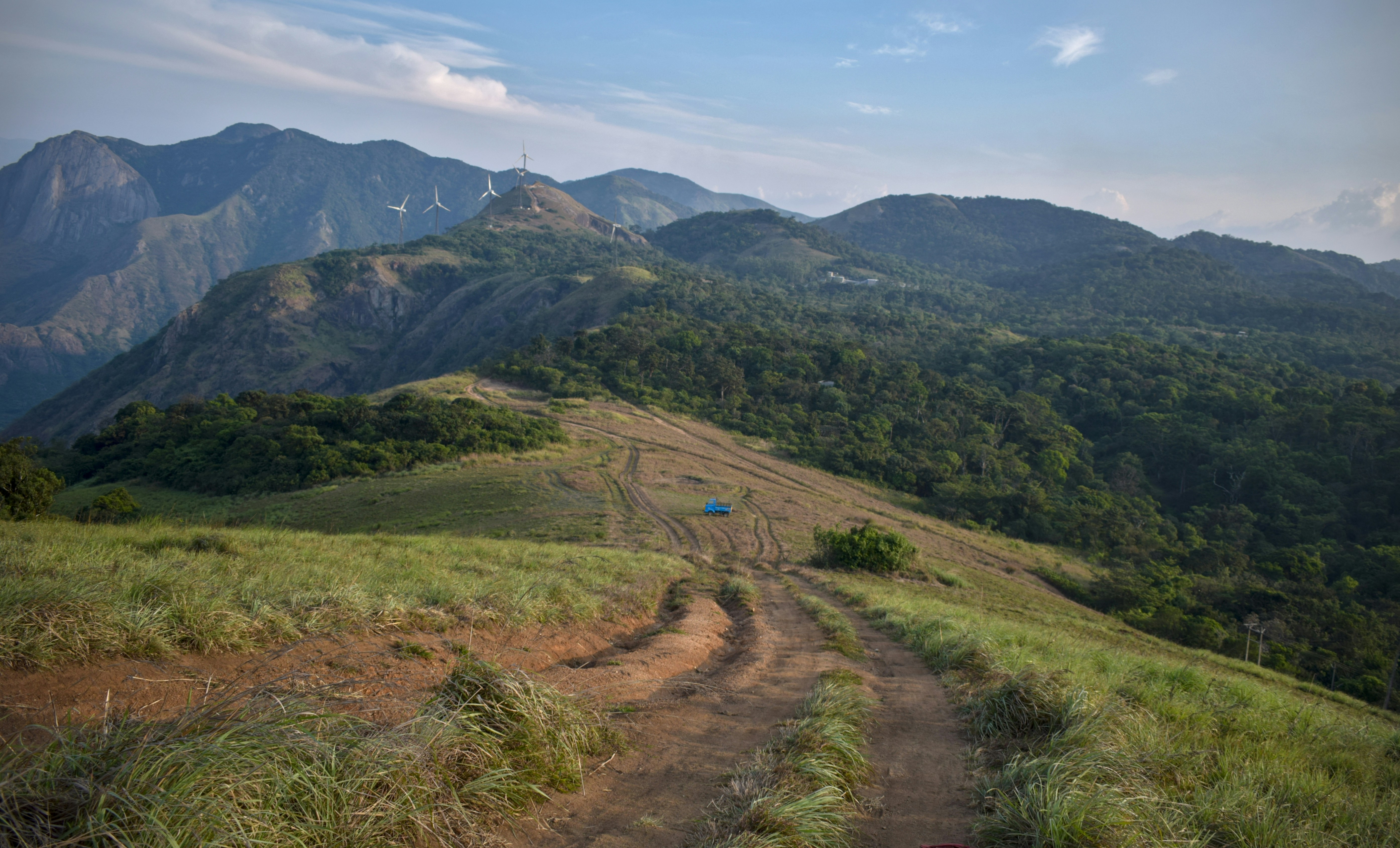 A scenic mountain trail leads to gorgeous views.