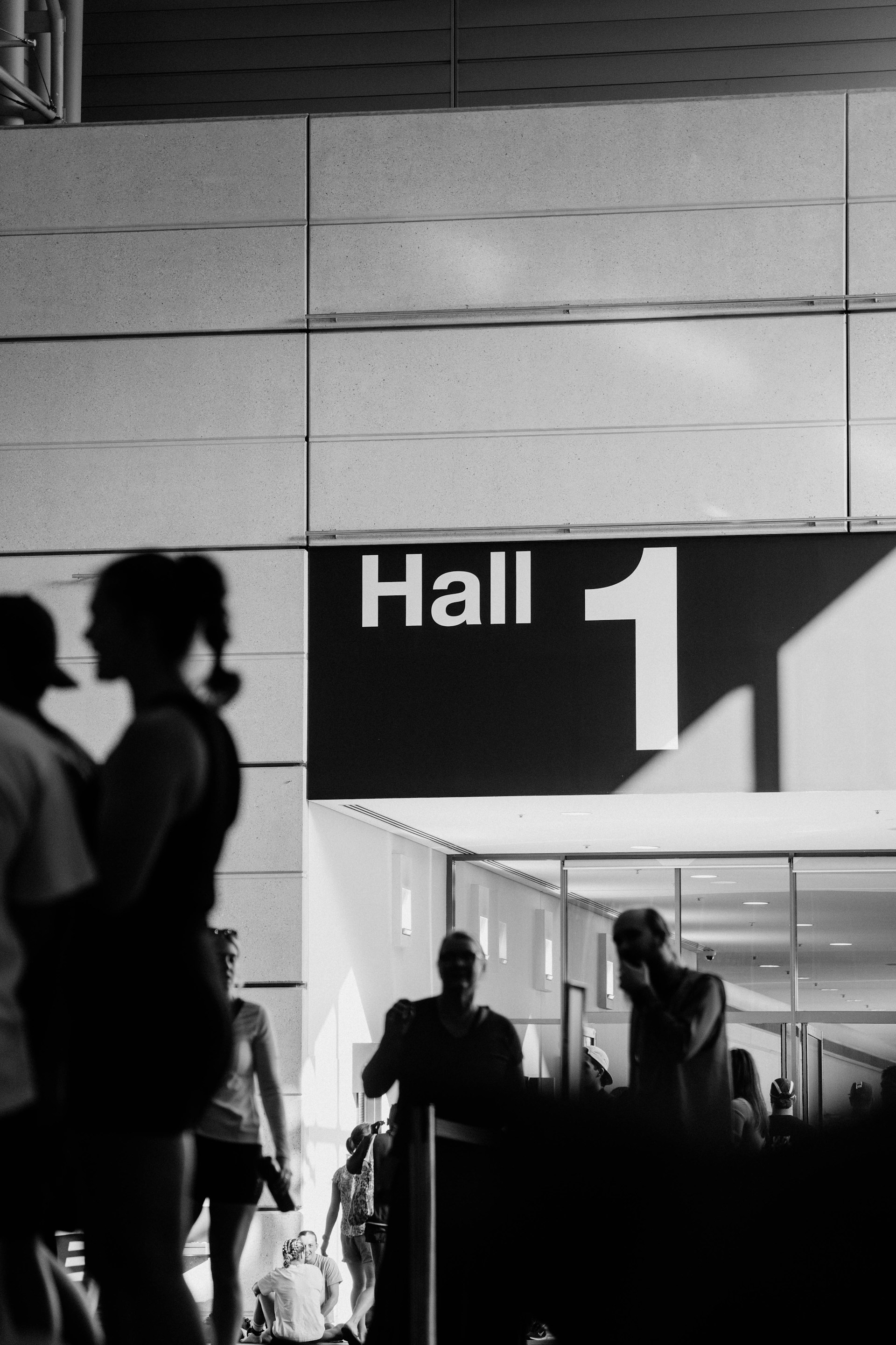 People enter hall 1.