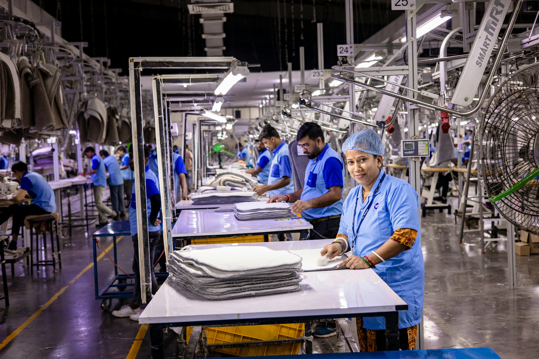 Manufacturing workforce operating safely with verified credentials