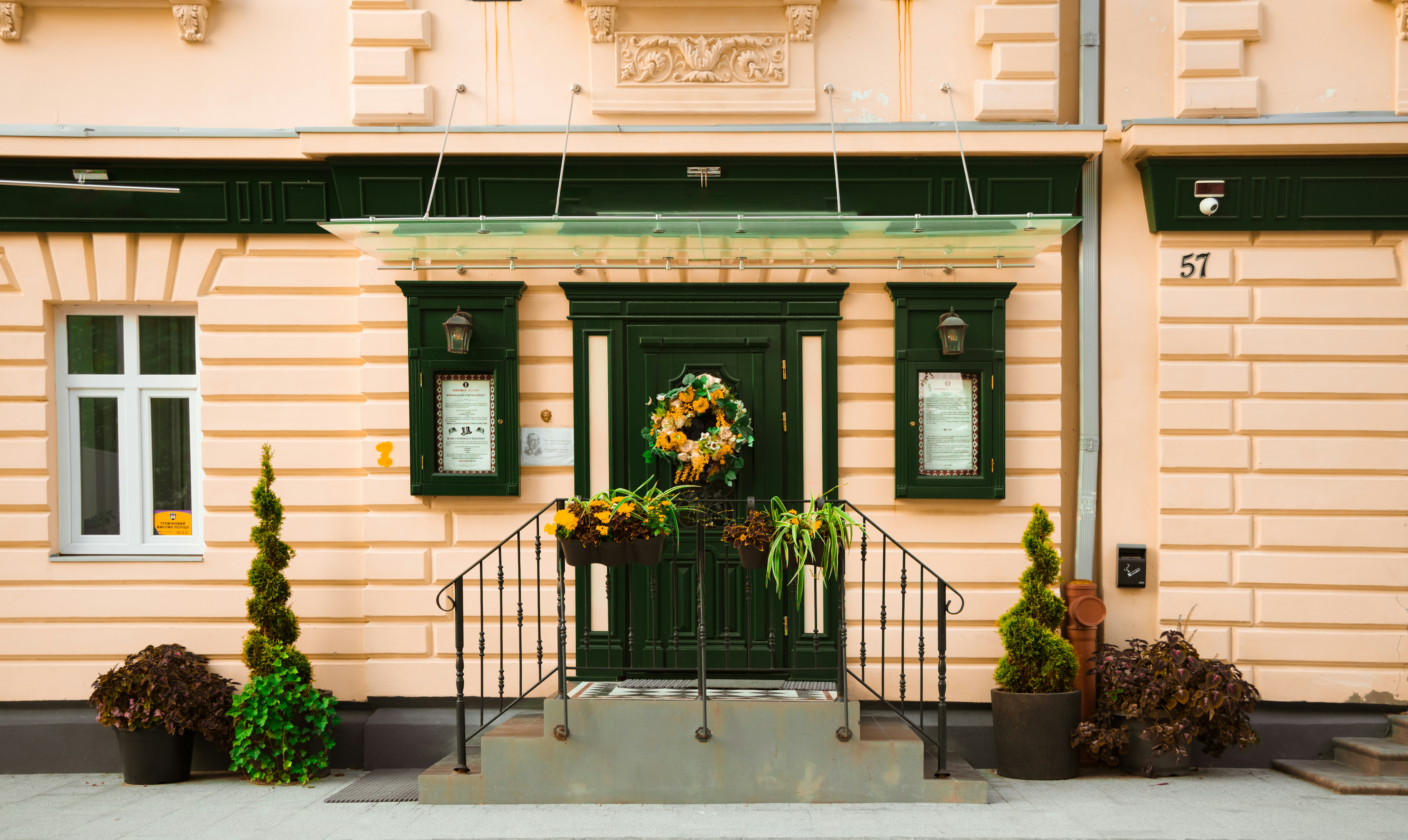 vintage aesthetic facade porch street building exterior
