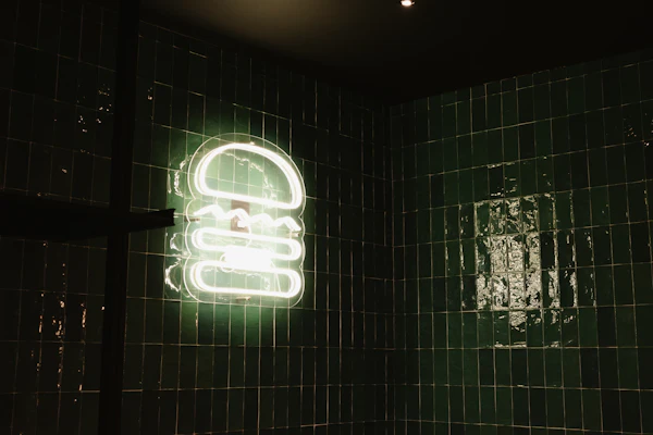 Neon burger sign