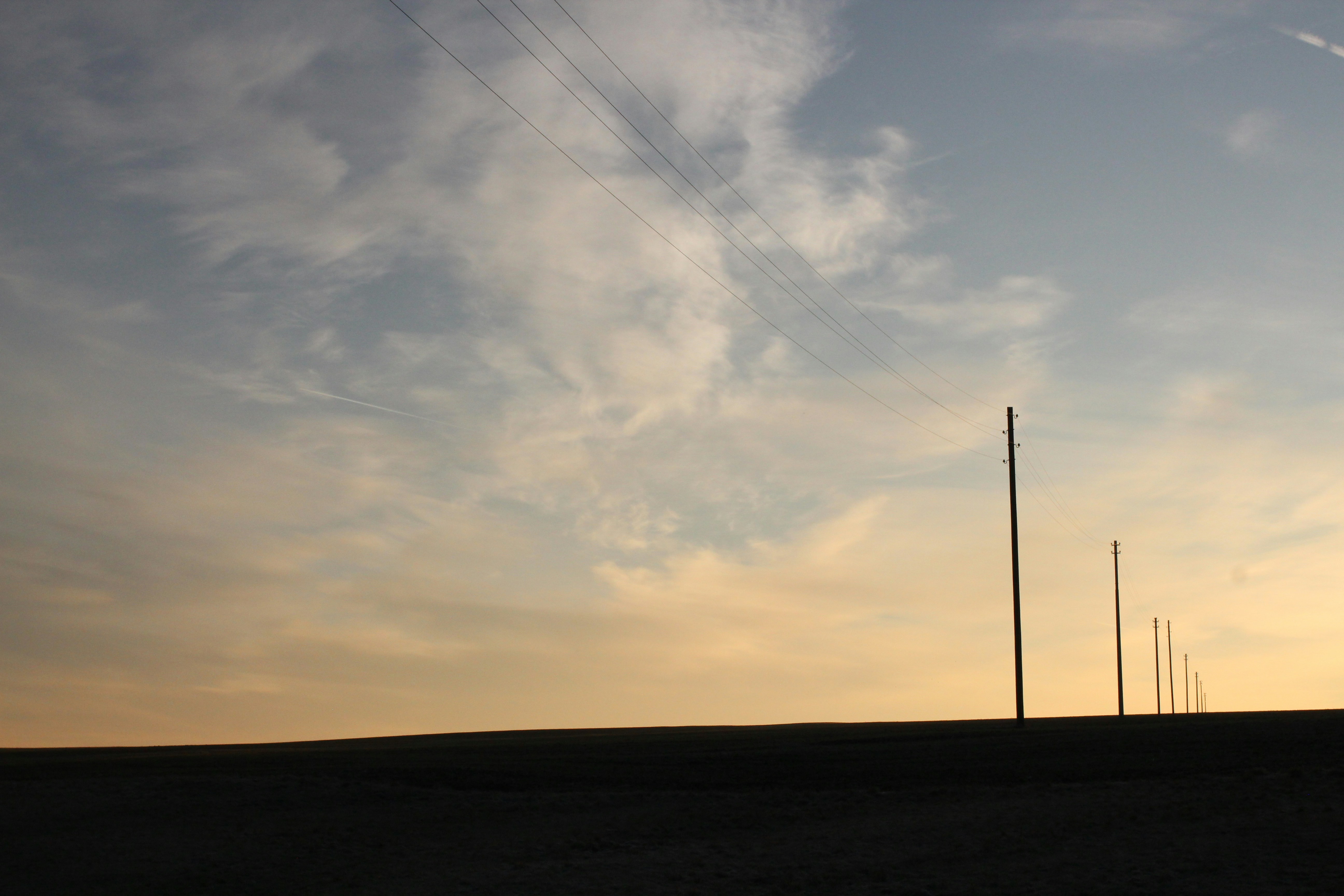Sky and poles at dusk.