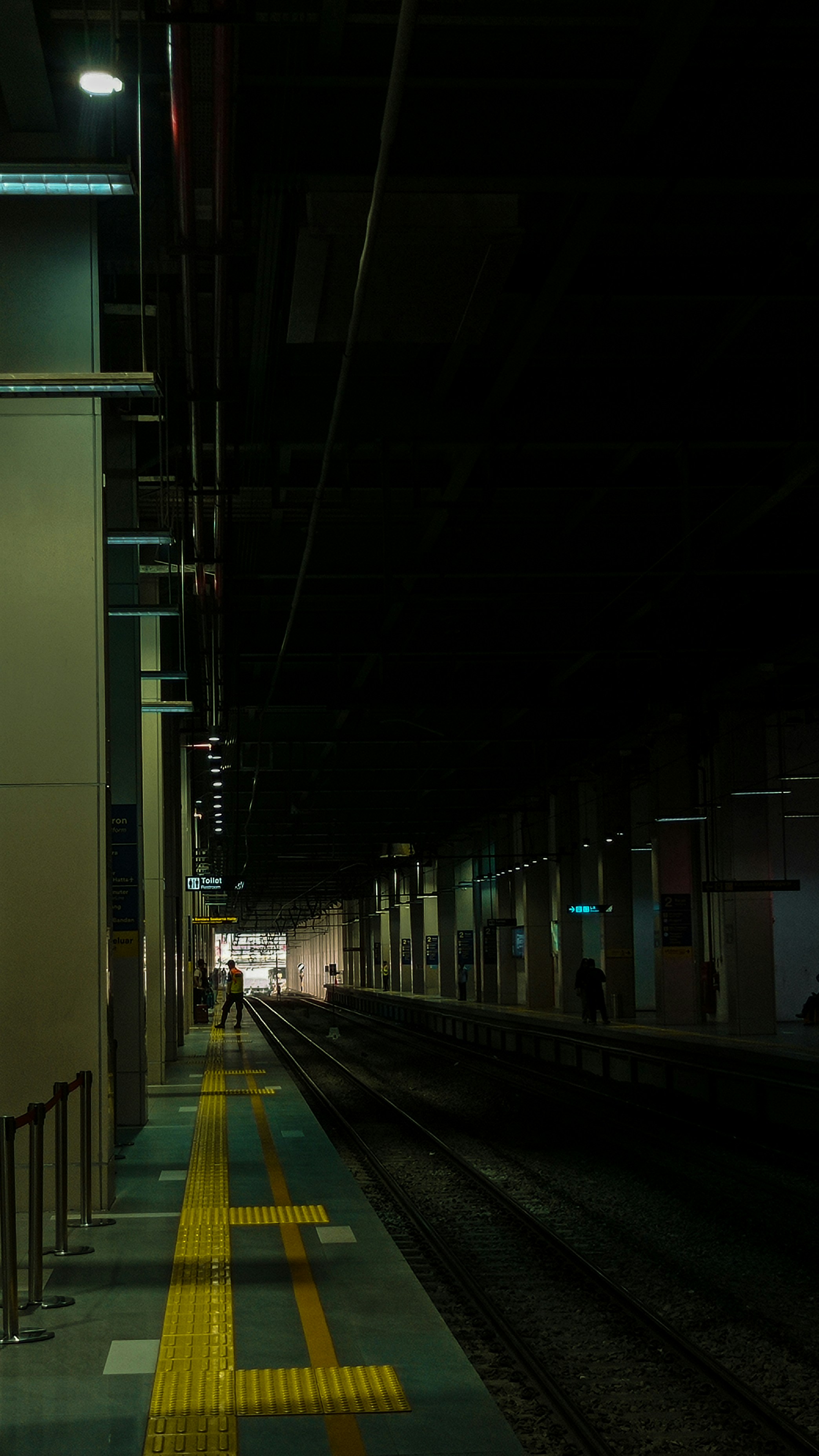 A train station platform.