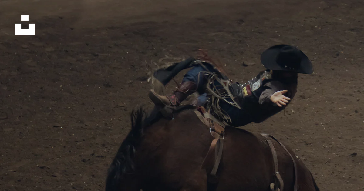 Bronco Riding Fall Rodeo rider falls from a bucking bronco. photo β Free Sports Image on ...