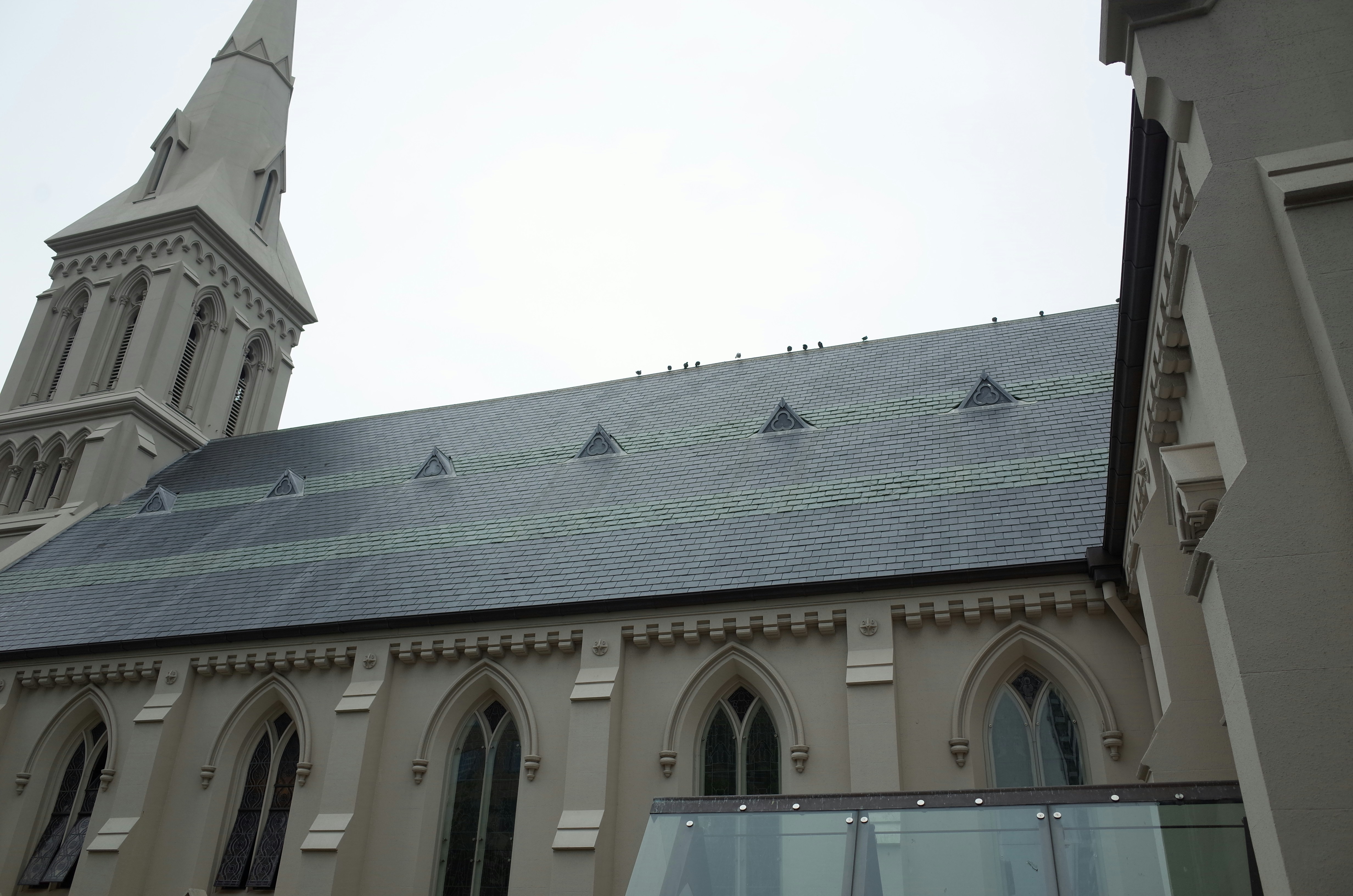 A church exterior with a prominent spire. photo – Free Building Image ...