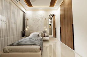 Luxurious bedroom with stylish modern design.