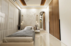 Luxurious bedroom with stylish modern design.