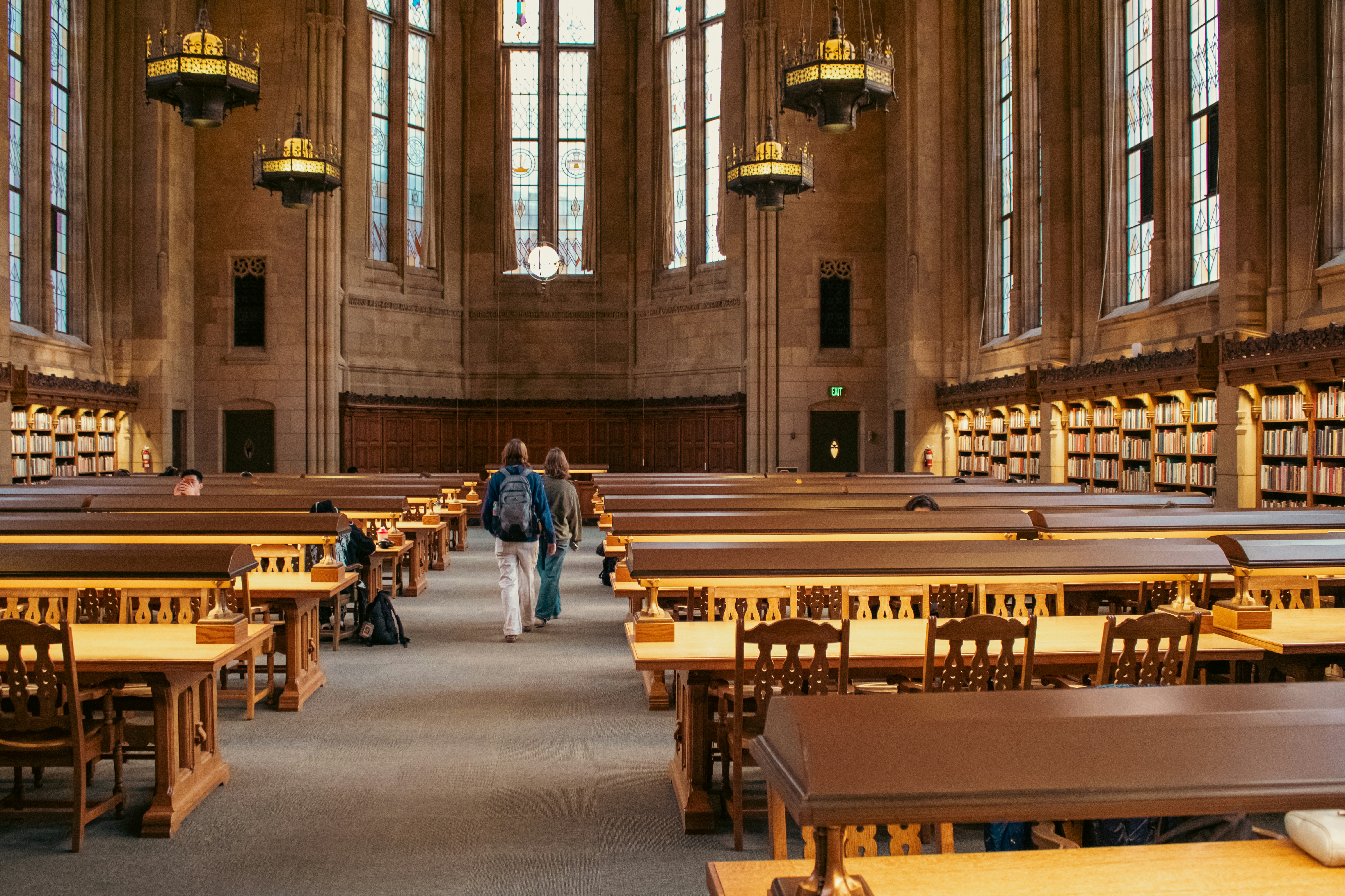 Collegiate Gothic library interior