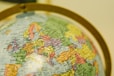 A close-up view of a globe.