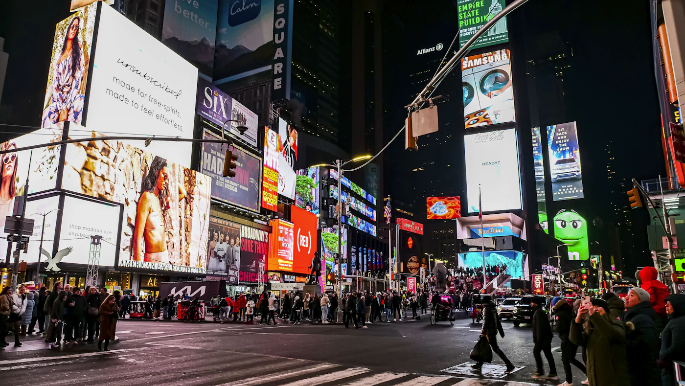 Times Square at night in New York City