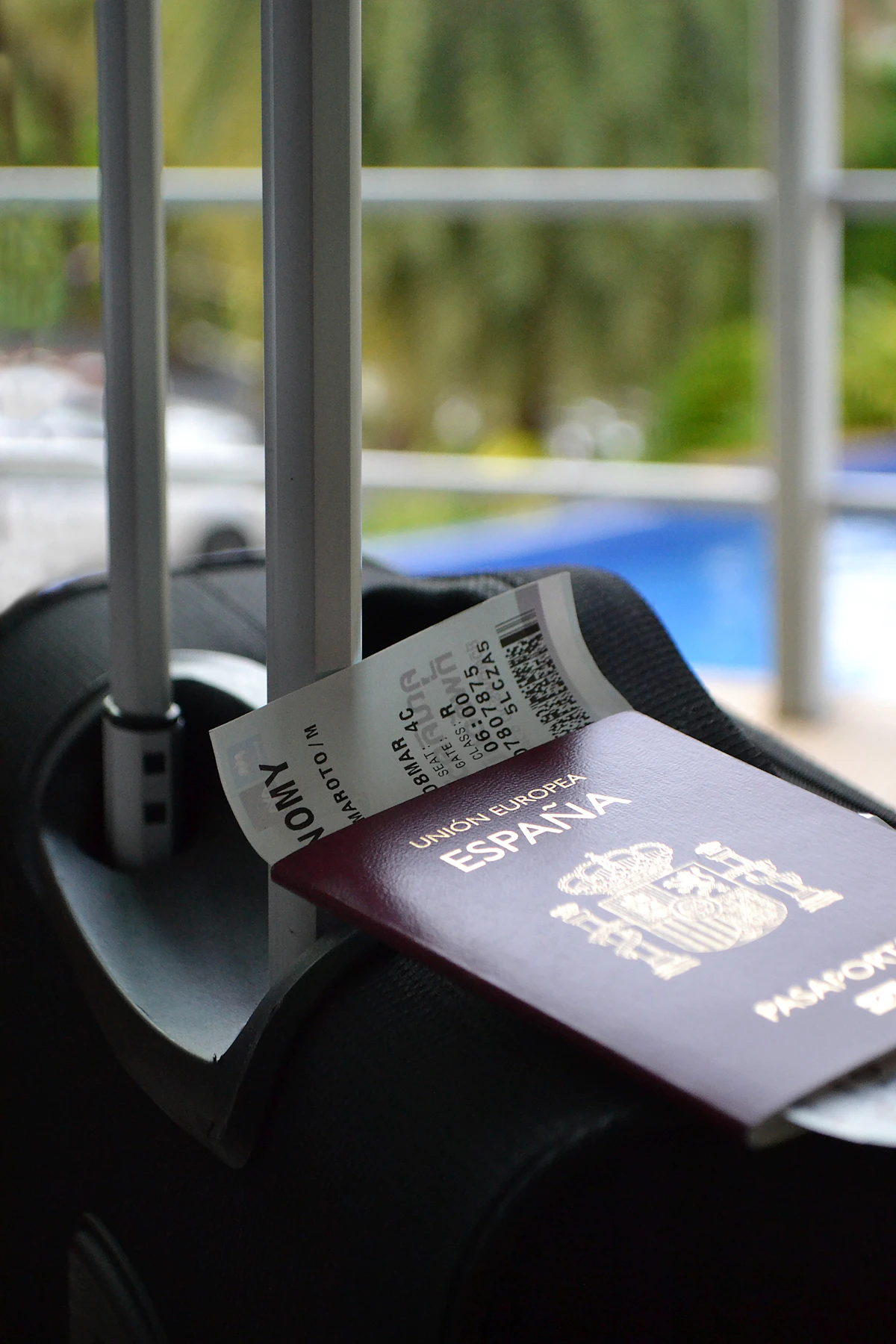 Passport and boarding pass prepared for international travel