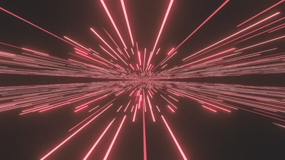 Red light streaks appear to converge.