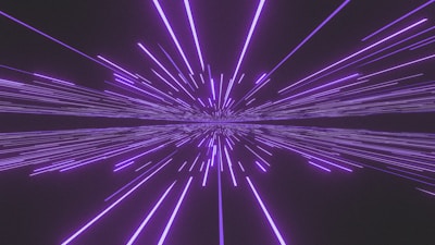 Purple neon lights create a futuristic visual.