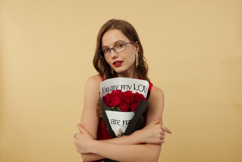 Romantic gesture with roses