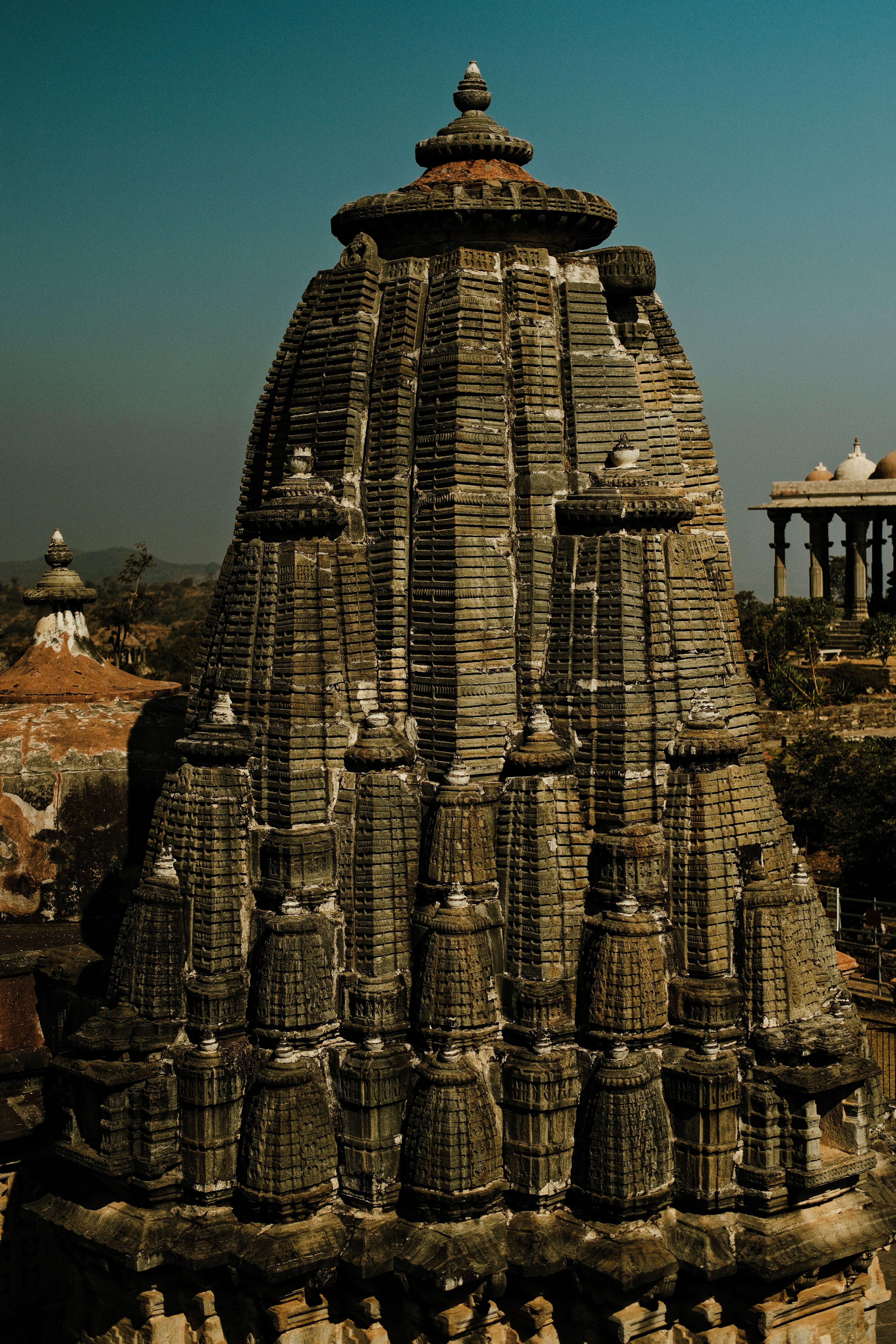 Ancient temple architecture with ornate details.