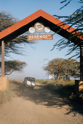 Entering serengeti national park in tanzania.