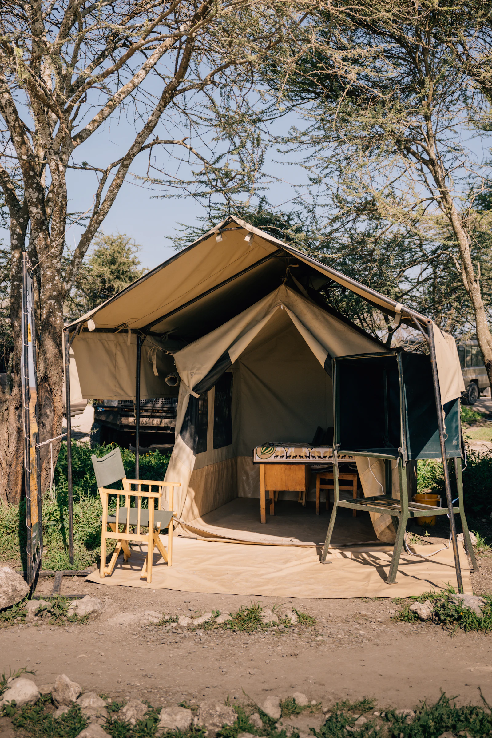 Canvas safari tent with private seating