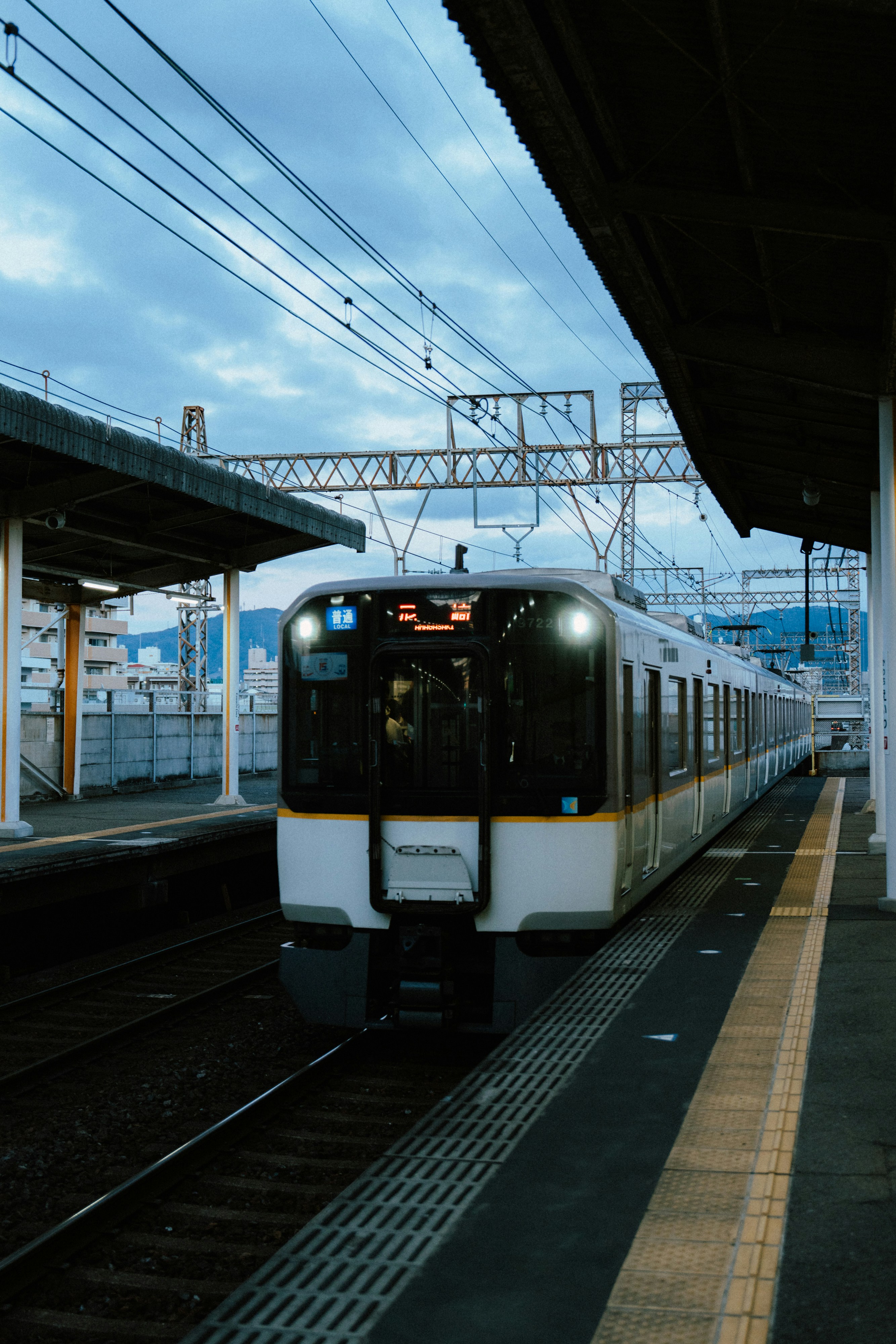 A train is waiting at the platform.