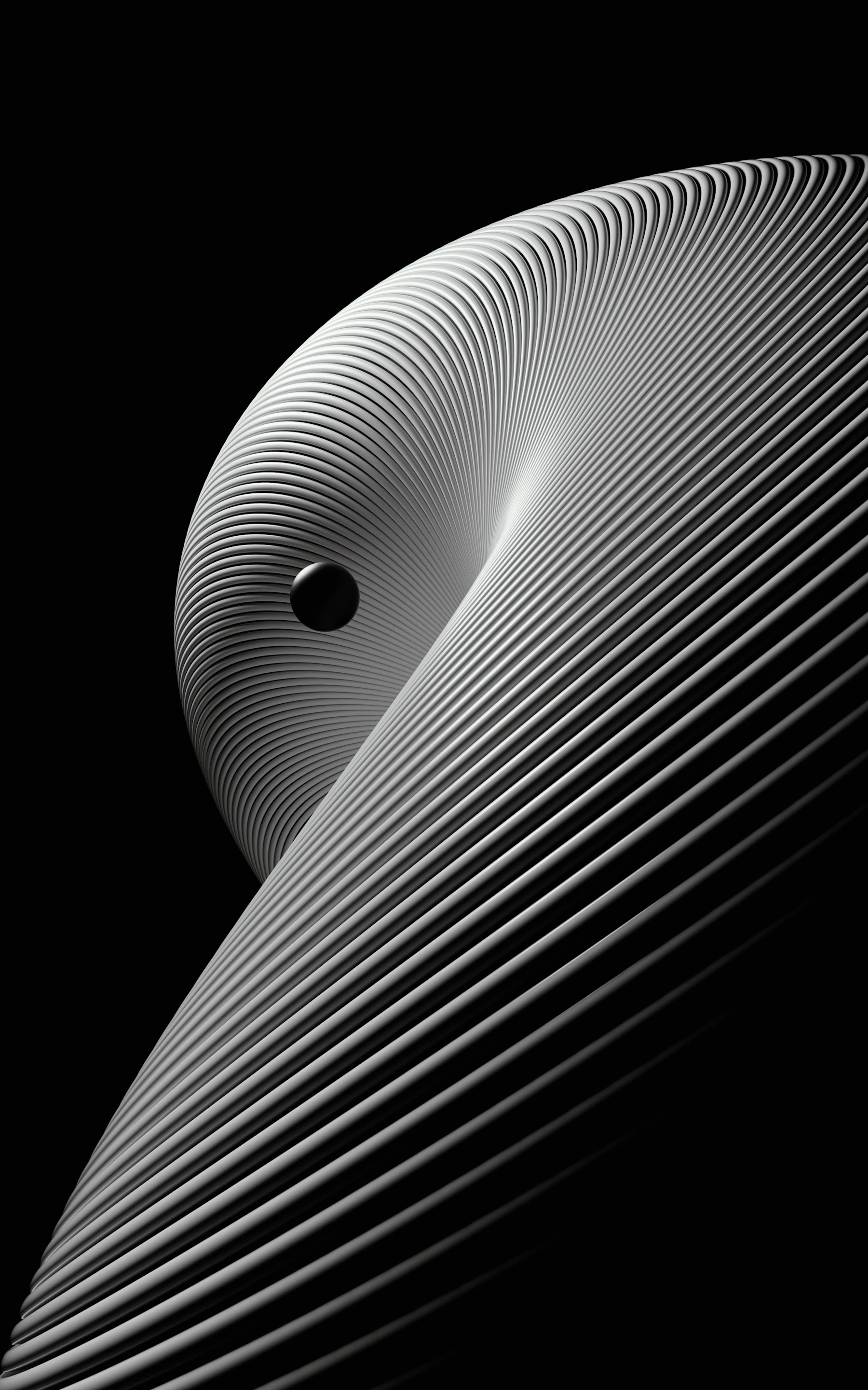 Abstract geometric structure on a black background
