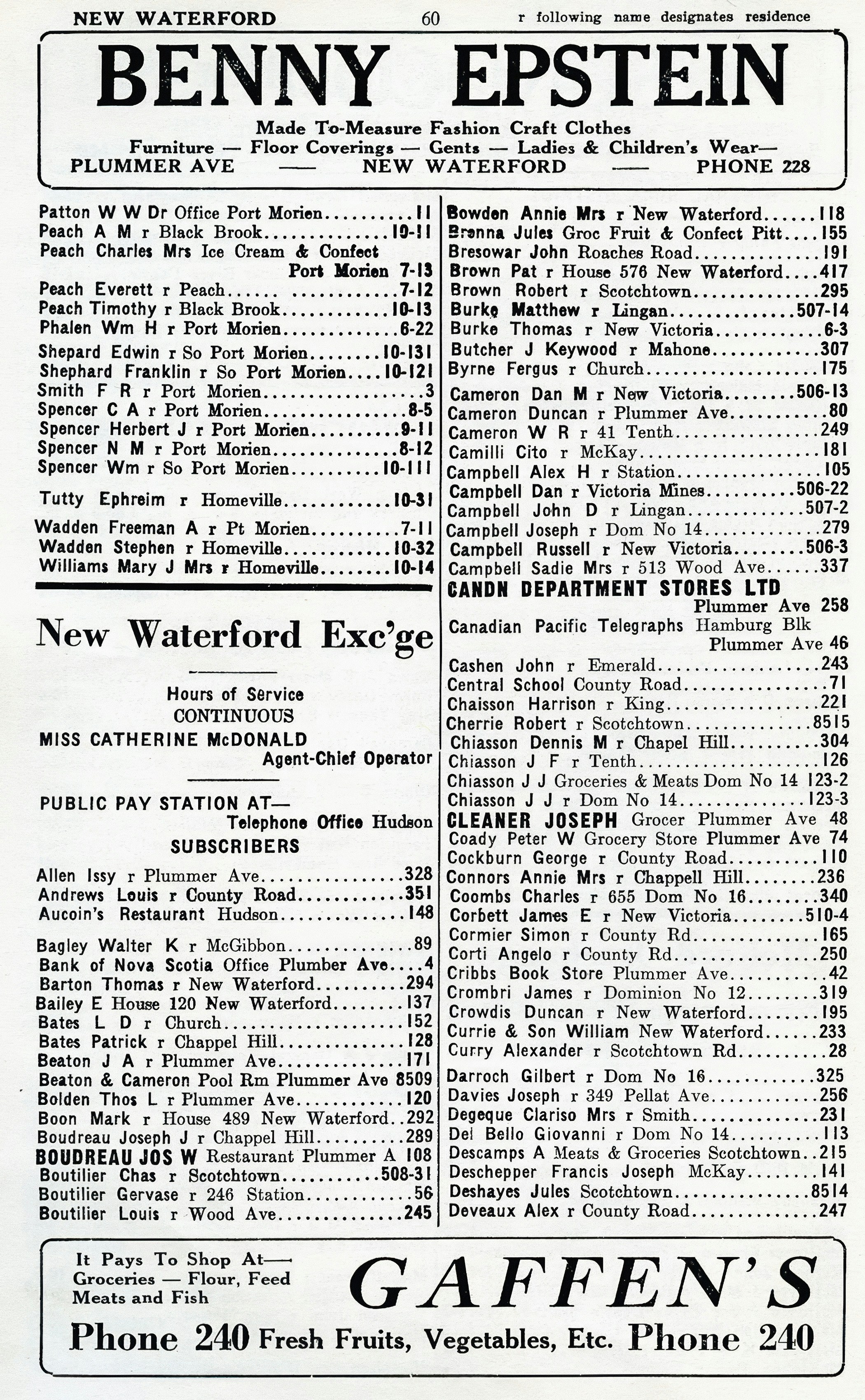 Cape Breton Telephone Directory - October 1935 https://www.flickr.com/photos/portmorienarchive/14053803250