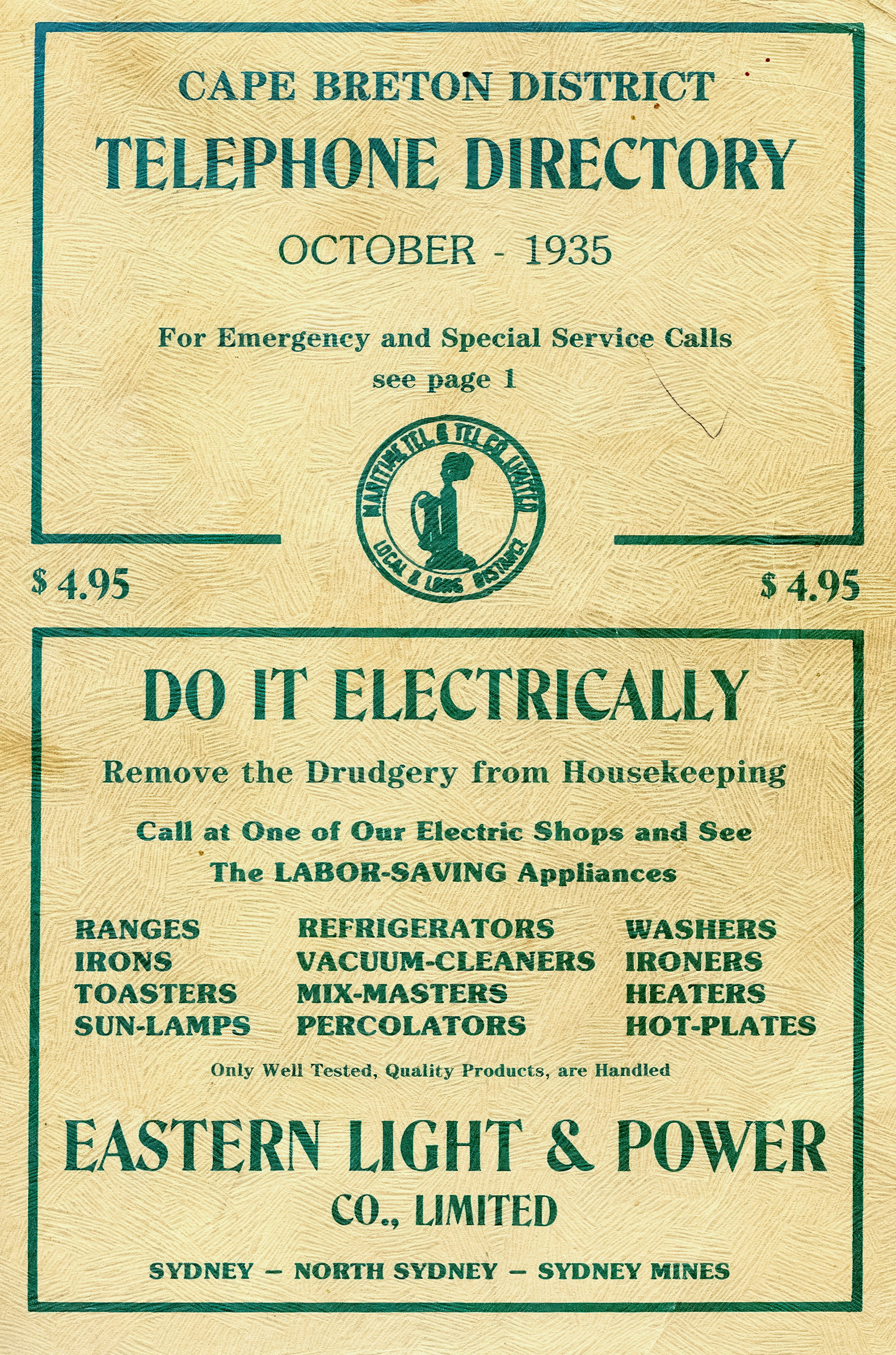 Cape Breton Telephone Directory - October 1935 https://www.flickr.com/photos/portmorienarchive/14238168512