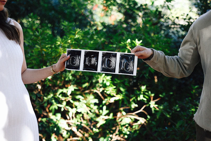 Couple reviewing a sonogram during fertility counseling