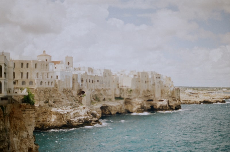 Historic Swabian Castle stone walls in Bari, Puglia
