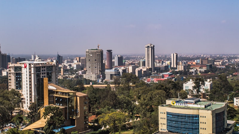 A cityscape of Nairobi, Kenya on a sunny day
