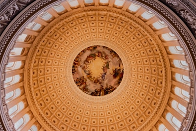 The u.s. capitol dome's intricate ceiling design.