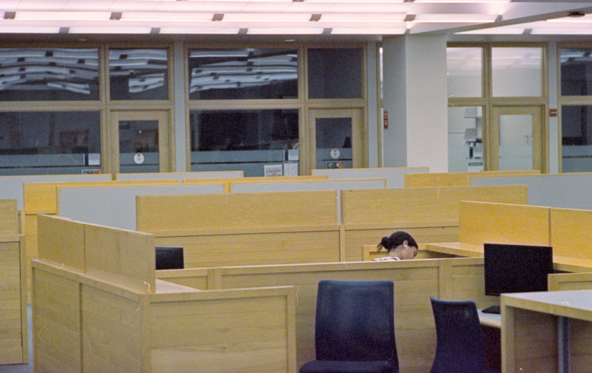 Office where a quiet conversation might happen