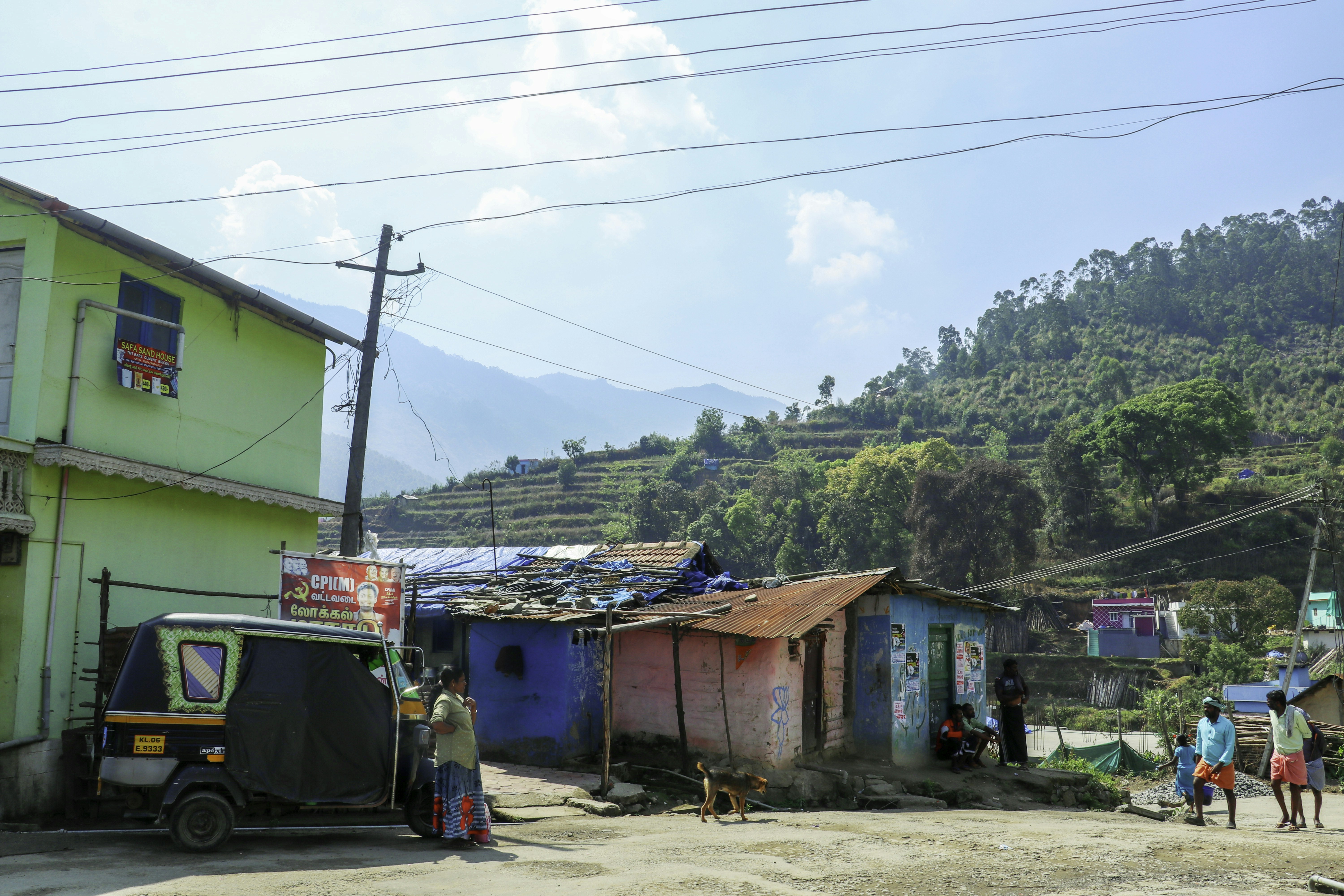 A small village nestled in a mountain valley.