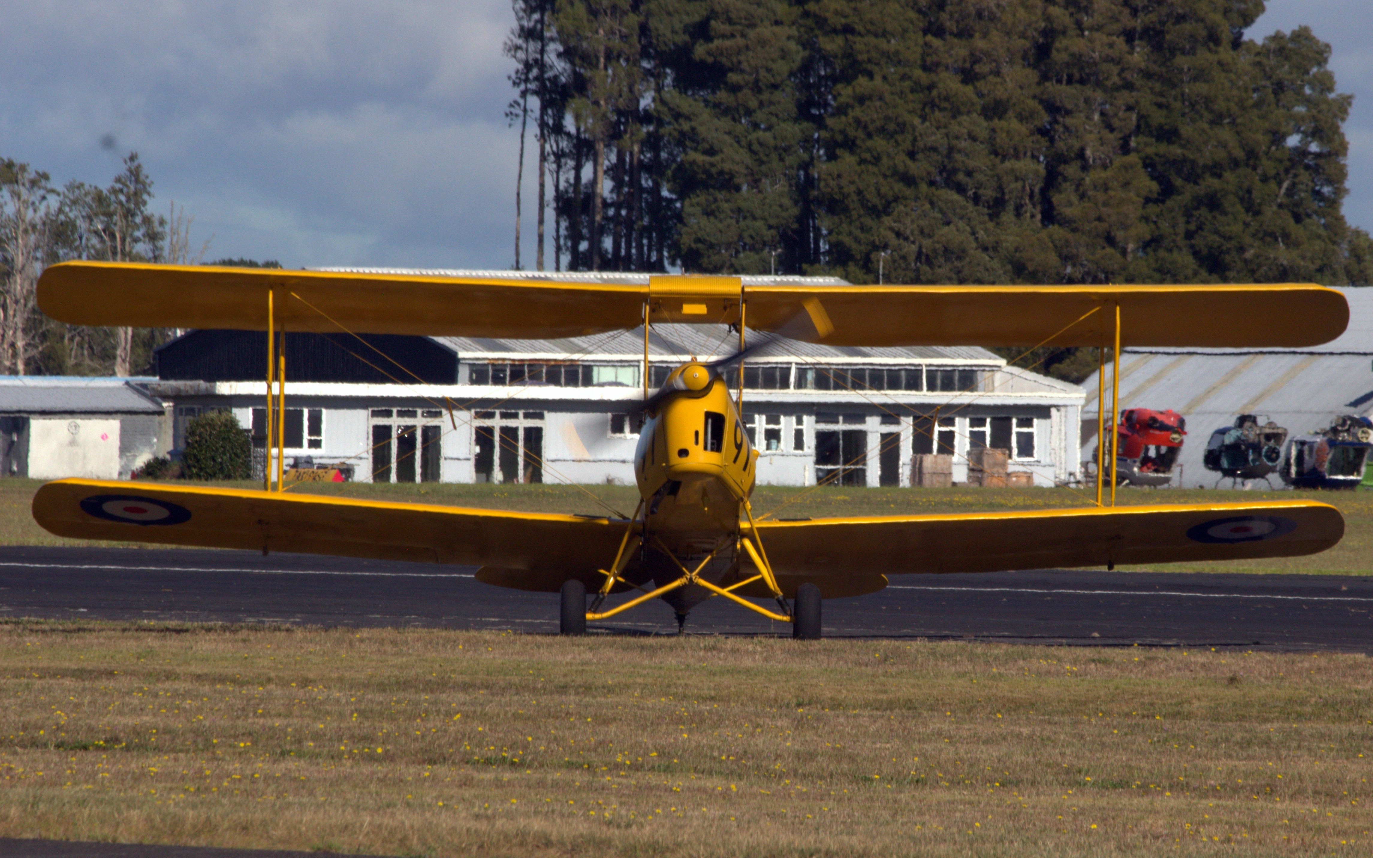 A yellow biplane is ready for takeoff., Tiger Moth NZ847 (ZK-AKC) @ Warbirds on Parade, Ardmore, 2025