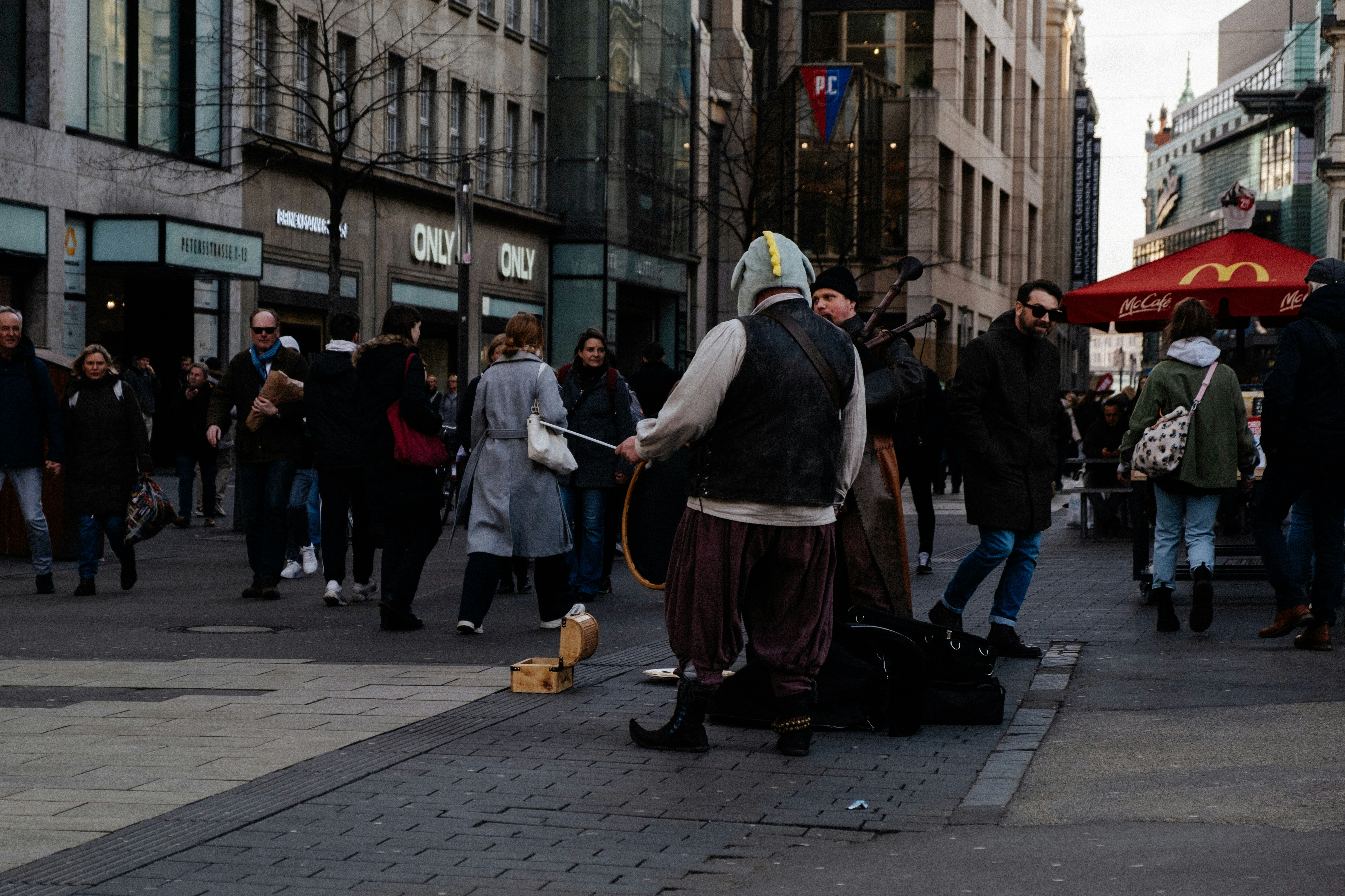 Street musician performing for an audience