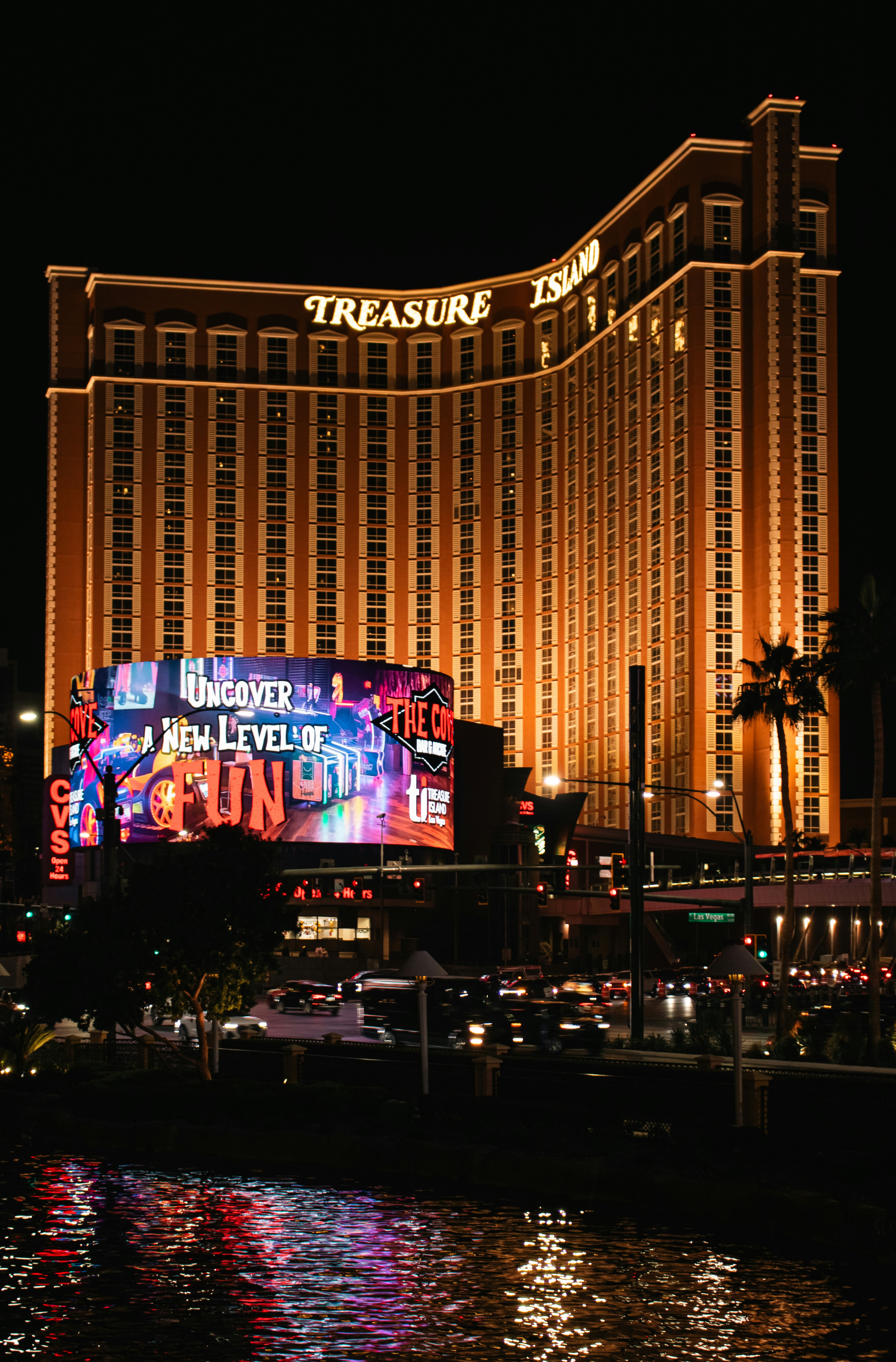 Treasure Island, located on the Las Vegas Strip, is a resort and casino known for its pirate theme. Opened in 1993, it features an elaborate exterior with a replica pirate ship and regularly hosts the 