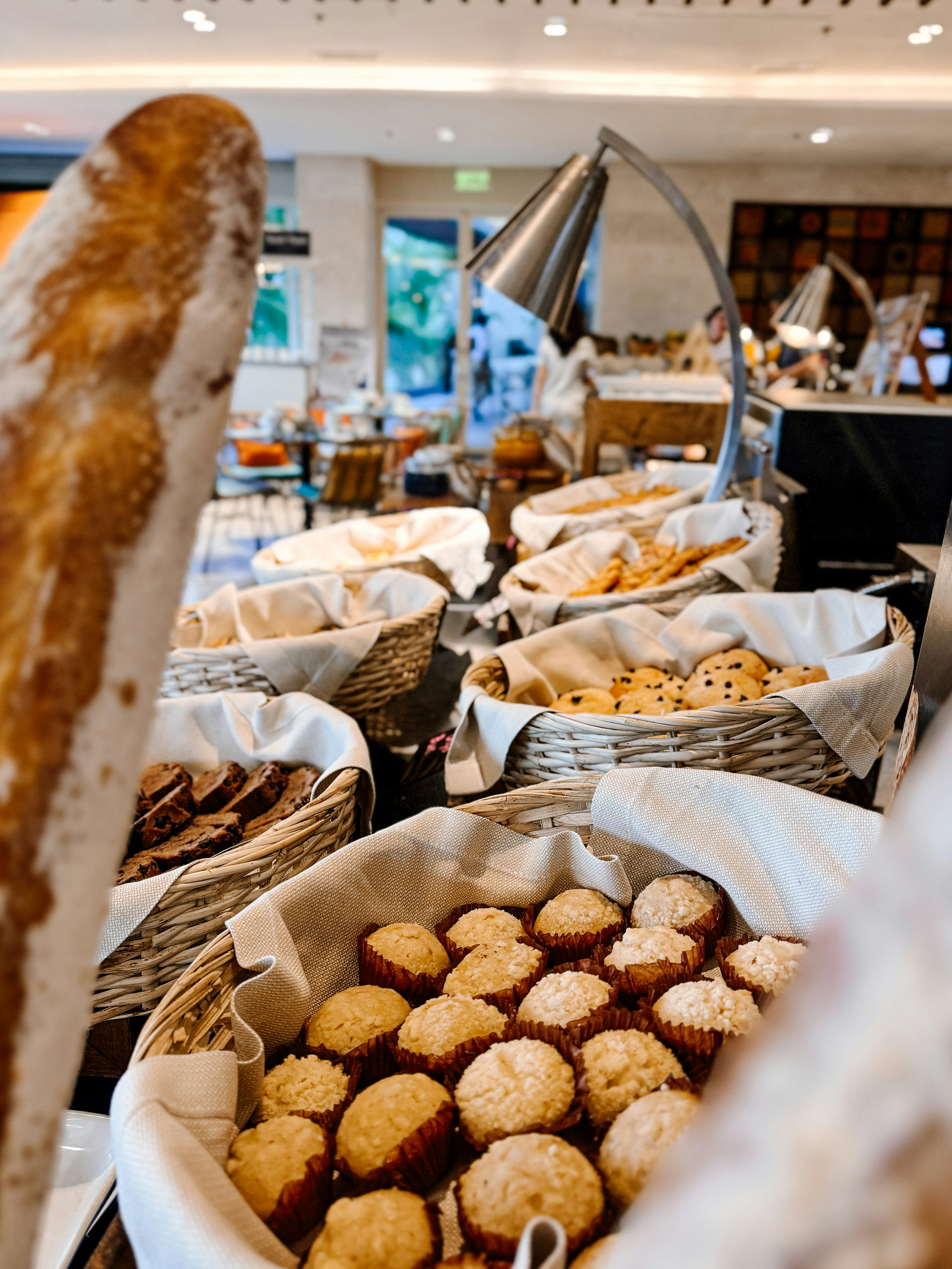 A lavish bread and pastry buffet.