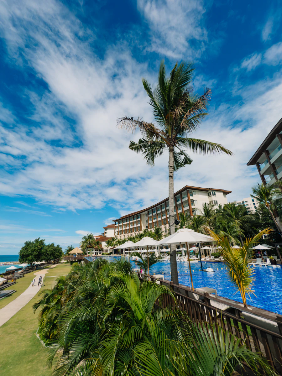 Resort pool deck at Banker Bay Casino Hotel