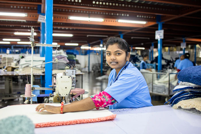 Apprentice in a training workshop in India