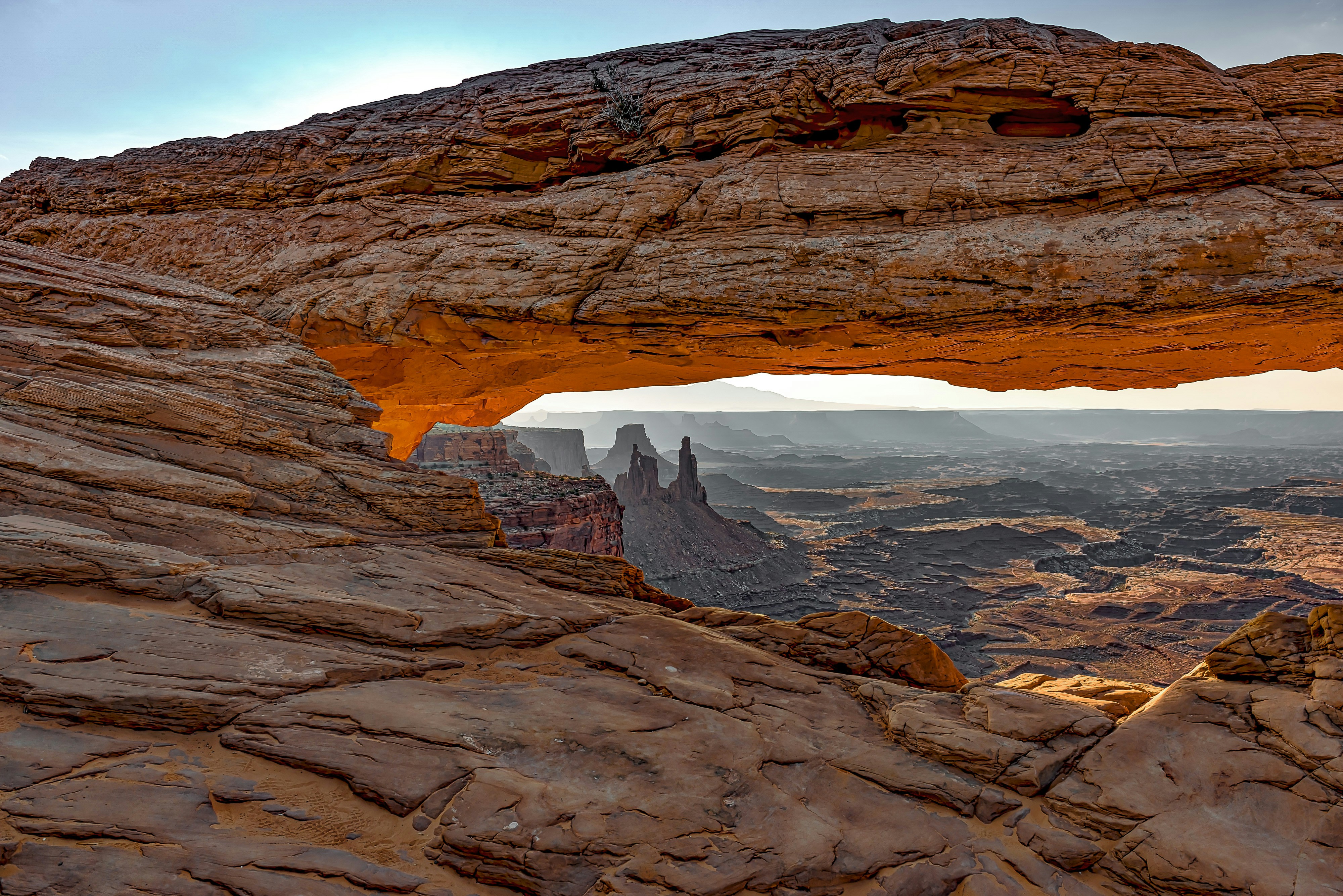 A beautiful view of a natural rock arch.