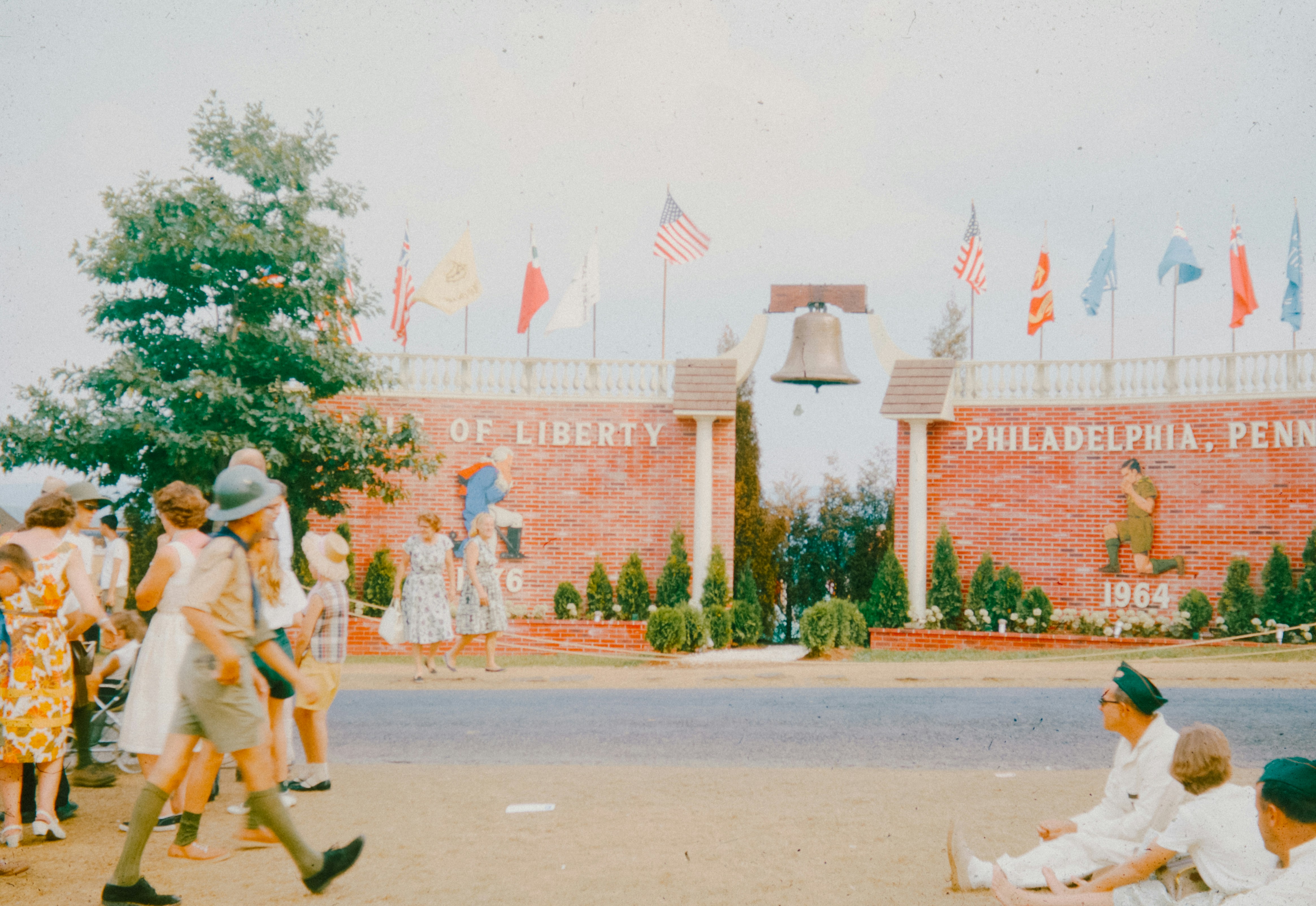 People are visiting the "hall of liberty" in philadelphia.